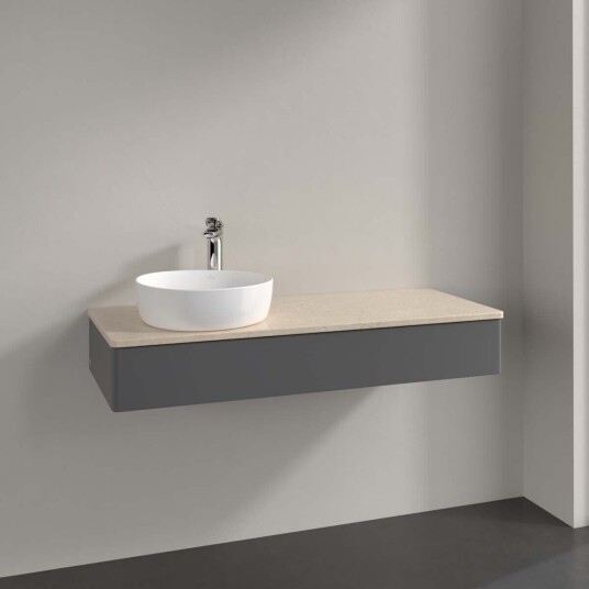 Villeroy & Boch  Antao Servantskap med 1 skuff 120x50x19 cm u/lys Antrasitt/Crème