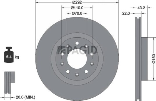 PAGID 55211NC Bremseskive