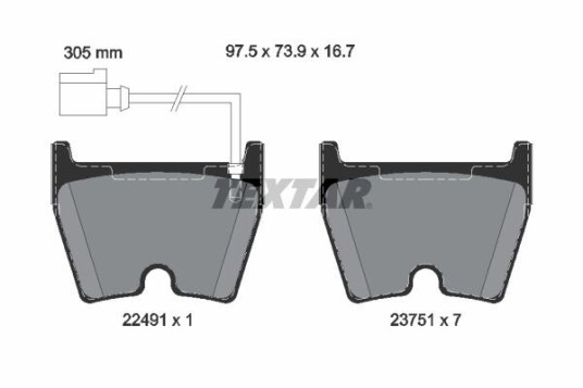 Bremseklosser TEXTAR 2249101 Bremseklosser TEXTAR 2249101