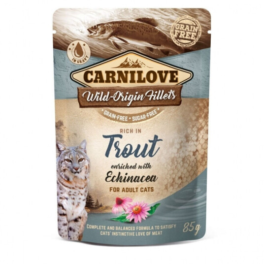 Carnilove Voksen Katt Ørret med Echinacea 85 g - Kornfritt Våtfôr