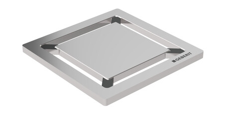Geberit 80x80 mm Designrist i Børstet Rustfritt Stål for Gulvsluk