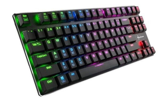 Sharkoon PureWriter TKL RGB - Kailh Blue - US - Tastatur - Amerikansk Engelsk - Svart