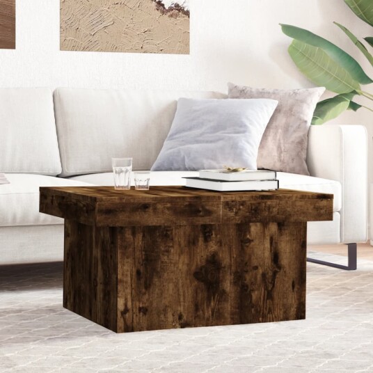Salongbord røkt eik 100x55x40 cm konstruert tre 840874