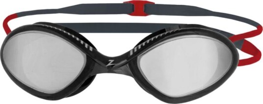 Zoggs Tiger Titanium Mirrored Goggle Regular, Black/Red/Mirror Smoke