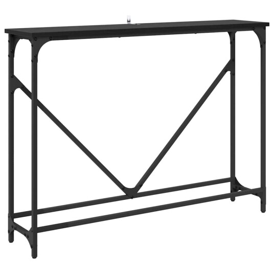 Konsollbord Svart Eik 102 x 23 x 75 cm Konstruert tre