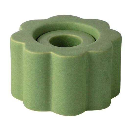 PotteryJo Birgit lysestake og vase 5 cm Olive Håndlaget Steintøy