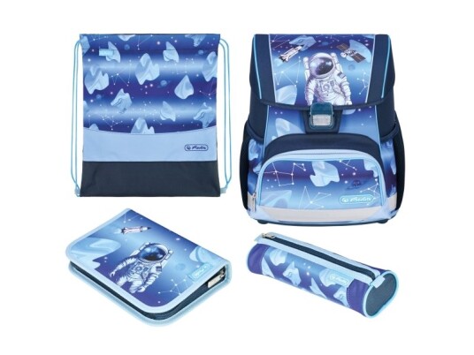 Herlitz Loop Plus Cosmic Explorer Pennal Pencil Pouch Skolesekk Sportsbag Gutt Barneskole Ryggsekk 17 L Forlomme Sidelomme
