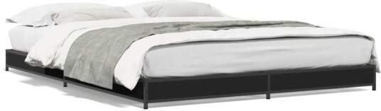 Sengeramme svart 140x190 cm konstruert tre og metall 8721012986824