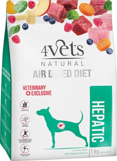 4Vets Natural Hepatic Tørrfôr for Hunder 1kg