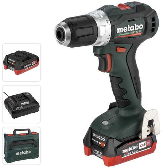 Metabo Skrumaskin PowerMaxx Bs 12 Bl Med 2X 4,0 ah Batterier