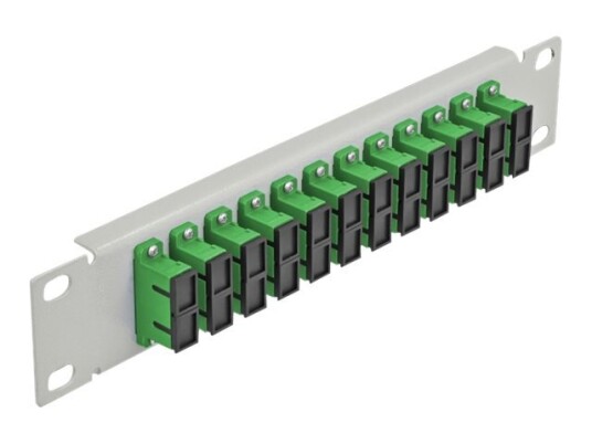 Delock - Koblingspanel - Rackmonterbar - Sc Duplex Sm X 12 - Grå Grønn - 1U - 10"