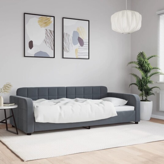  Dagseng mørkegrå 90x190 cm fløyel