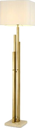 Destino gulvlampe antikk messing / travertin