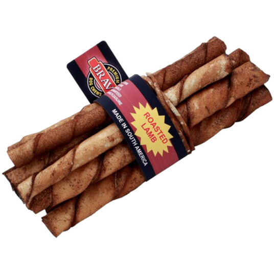 Bravo lammesmak tyggepinner 10-pakning smale 25 cm - Hundemat