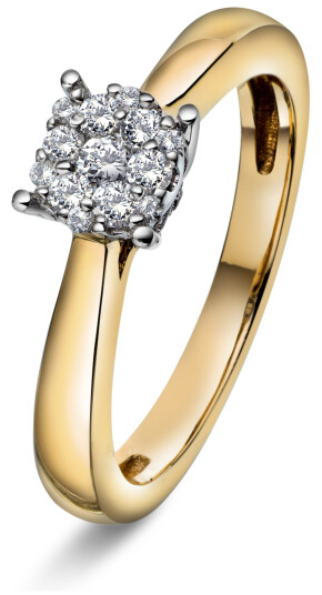 Amalie ring i 585 resirkulert gult gull med diamant 0,25 ct størrelse 56