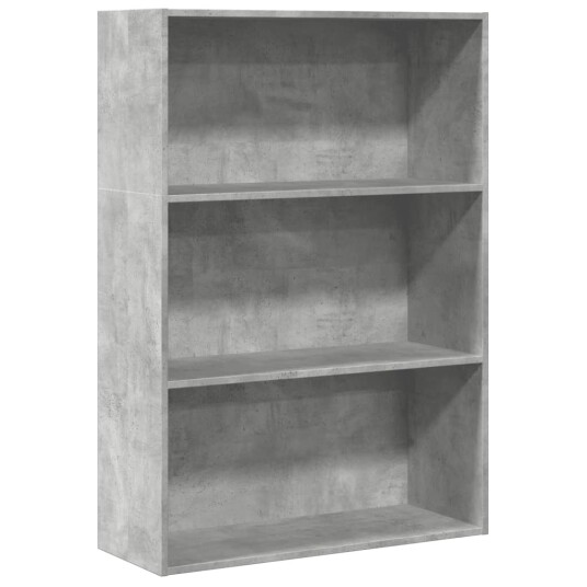 Bokhylle betonggrå 80x30x114 cm konstruert tre