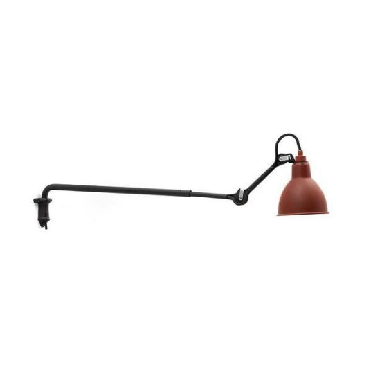 Lampe Gras N203 Vegglampe Matt Sort & Matt Rød