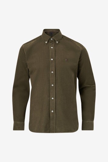 Tommy Hilfiger - Manchester-skjorte Solid Corduroy RF Shirt - Grønn