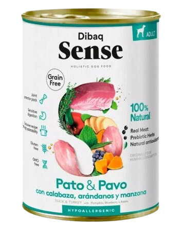 Sense Våtfôr Duck & Turkey 380G Hund Hundefôr & Hundemat Våtfôr & Våtmat Dibaq