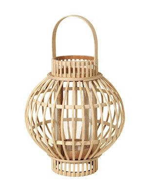 Broste Copenhagen Globus 30,5 cm Lanterne i Bambus og Glass Beige Broste Copenhagen Globus 30,5 cm Lanterne i Bambus og Glass Beige