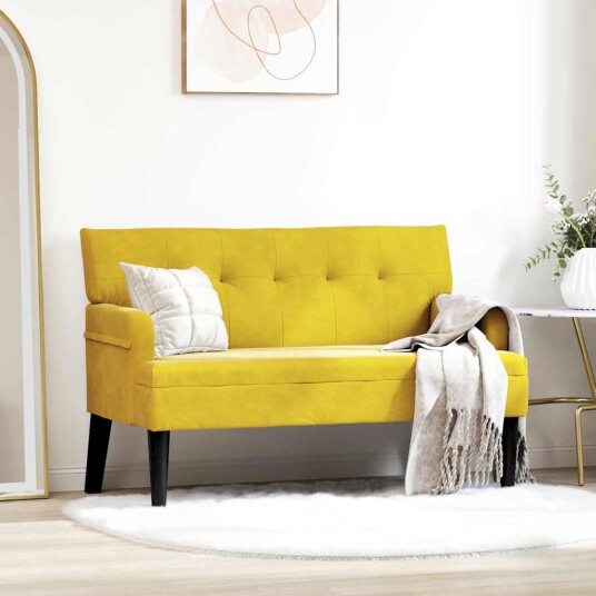  Chesterfield Benk Gul 112 x 65,5 x 75 cm Fløyel