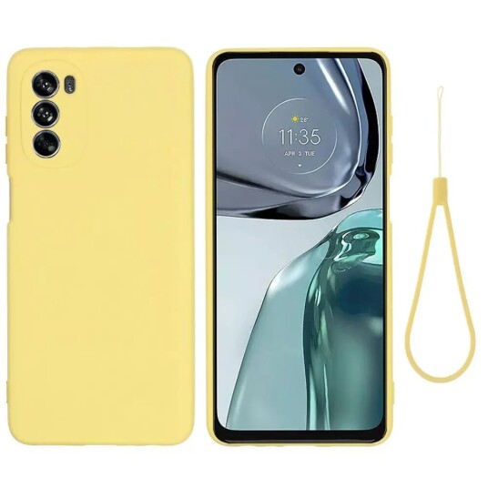INCOVER Motorola Moto G62 Silikon Bakdeksel med Stropp - Gul