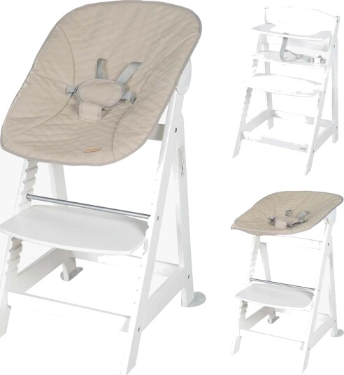 Roba Born Up 2-in-1 Matstol, White/Greyish Quilted
