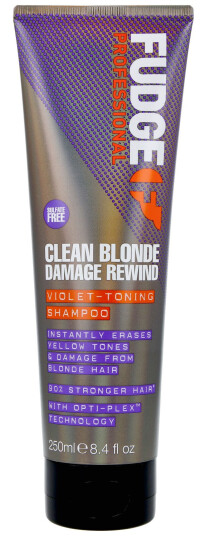 Fudge Clean Blonde Damage Rewind Violet Toning Sjampo 250ml - Reparerende og Glansfull for Farget Hår Fudge Clean Blonde Damage Rewind Violet Toning Sjampo 250ml - Reparerende og Glansfull for Farget Hår