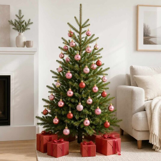vidaXL Juleballsett 150 stk. Rosa og rosé 3 cm Polystyren