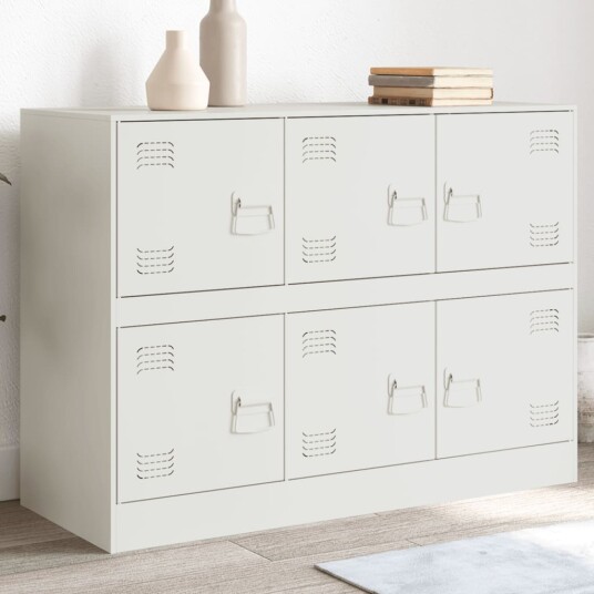 Skjenk hvit 99x39x73 cm stål Skjenk hvit 99x39x73 cm stål