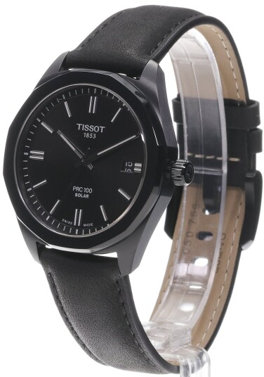 Tissot Herreklokke T151.422.36.051.00 PRC 100 Solar Sort/Lær Ø39 mm