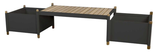 Cane-line Sticks benk Teak/lava grey Inkl. 2 plantekasser Natur Cane-line Sticks benk Teak/lava grey Inkl. 2 plantekasser Natur