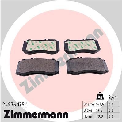 Bremseklosser sett ZIMMERMANN 24976.175.1 Bremseklosser sett ZIMMERMANN 24976.175.1