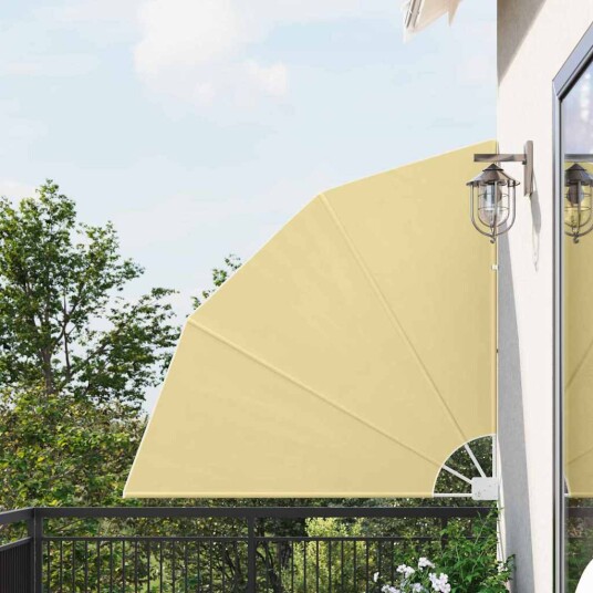  Balkong privat skjerm sand 140 x 140 cm stoff