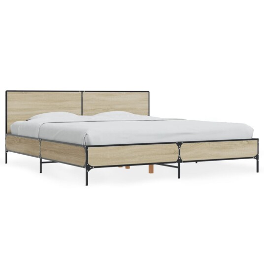 Sengeramme sonoma eik 180x200 cm konstruert tre og metall 8721102613098
