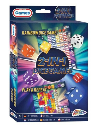 Grafix Dice Games 2in1 Rainbow & Play and Repeat