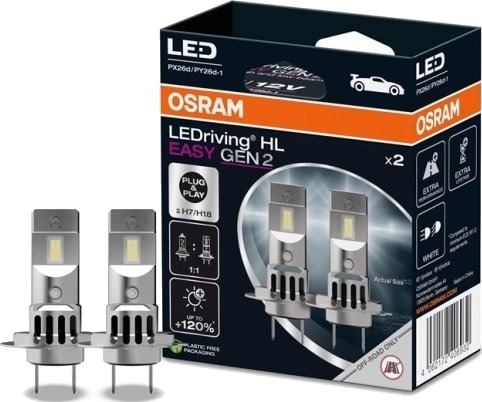 Led-Pære (2 Stk.) H7 12V 16W Px26d/Py26d-1 Uten Veihomologering Ultinon Essential Led Gen2, Hvit 6500K