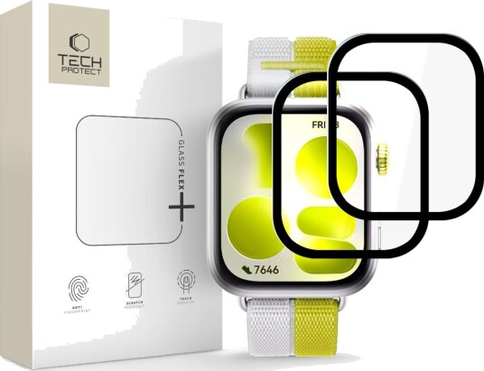 Tech-Protect Hybridglass 2-Pack for Huawei Watch Fit 5 - Svart