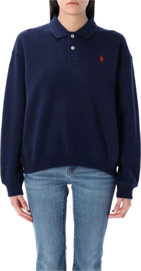 Polo Ralph Lauren Polo-Collar Fleece Pullover - Navy - XS