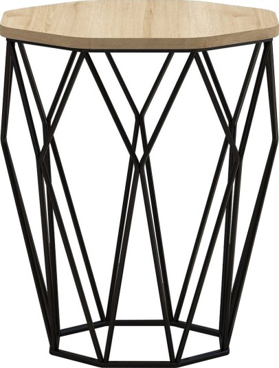 Bojana Sidebord Rundt 46 cm - Natur/Svart