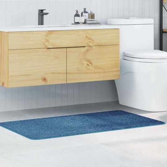 Badematte Rektangulær Blå 70x120 cm Polypropylen Skli sikker