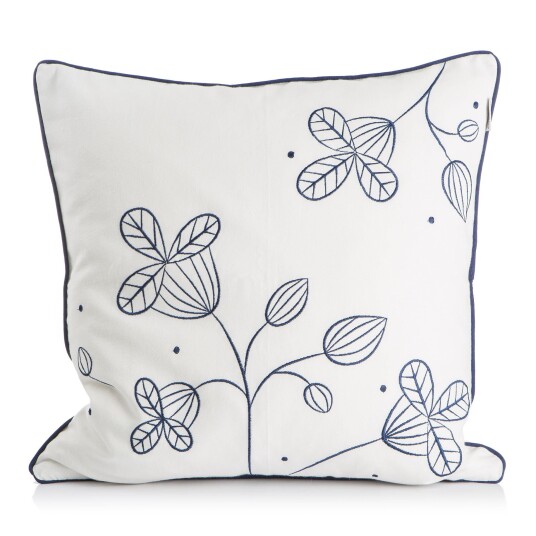 Songvaar® Pute hvit m/blått broderi 50x50cm Songvaar Songvaar® Pute hvit m/blått broderi 50x50cm Songvaar
