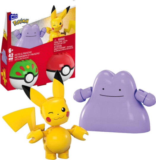 Mega Pokémon Poké Ball Byggesett med Pikachu og Ditto - 42 Deler Mega Pokémon Poké Ball Byggesett med Pikachu og Ditto - 42 Deler