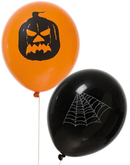 10 stk Svarte og Orange Ballonger med Motiv 10 stk Svarte og Orange Ballonger med Motiv
