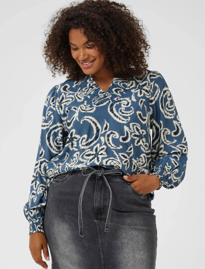 Kaffe Curve Kcmahlia Blouse - Blue - 52 Kaffe Curve Kcmahlia Blouse - Blue - 52