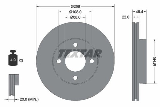 Bremseskive TEXTAR 92026000