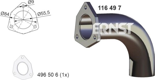 Eksosrør ERNST 116497 Eksosrør ERNST 116497