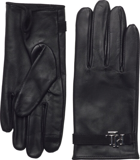Lauren Ralph Lauren Logo-Trim Sheepskin Tech Gloves - Black - S