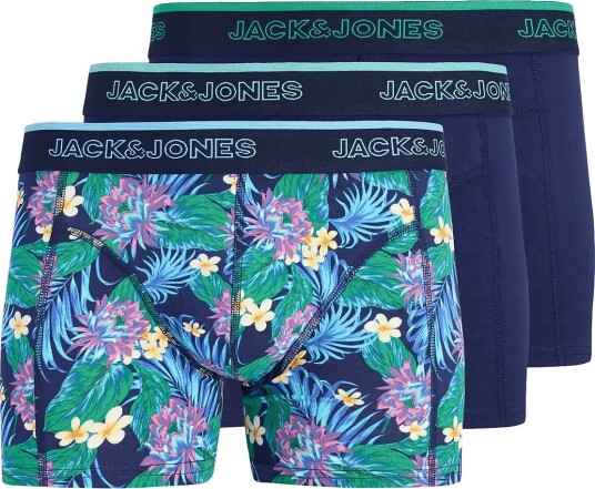 Jack & Jones Jacaaron Flower Trunks 3 Pack OCEAN CAVERN XL Jack & Jones Jacaaron Flower Trunks 3 Pack OCEAN CAVERN XL