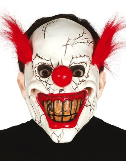 Glisende Klovn Latexmaske med Hår
